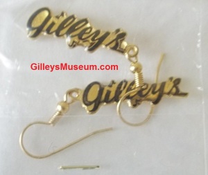 VERY HTF Gilley's black logo earrings